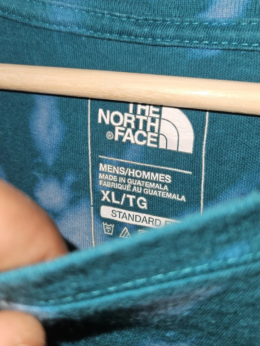 The North Face Custom Dyed 1 Of 1 Teal & White Tie-Dye Long Sleeve Tee sz XL